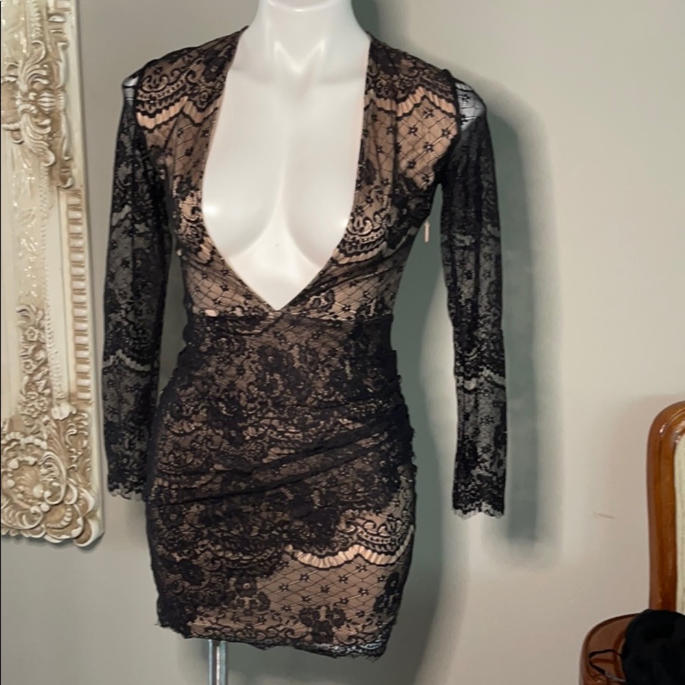 Brand new Charlotte Russo glam black dress.